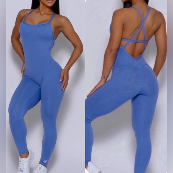 Bombshell Sportswear Sculpt Bodysuit Denim Blue Size S - Picture 1 of 6